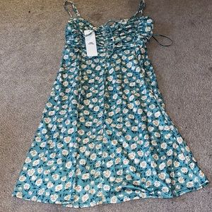 Blue Urban Outfitters dress with white flowers